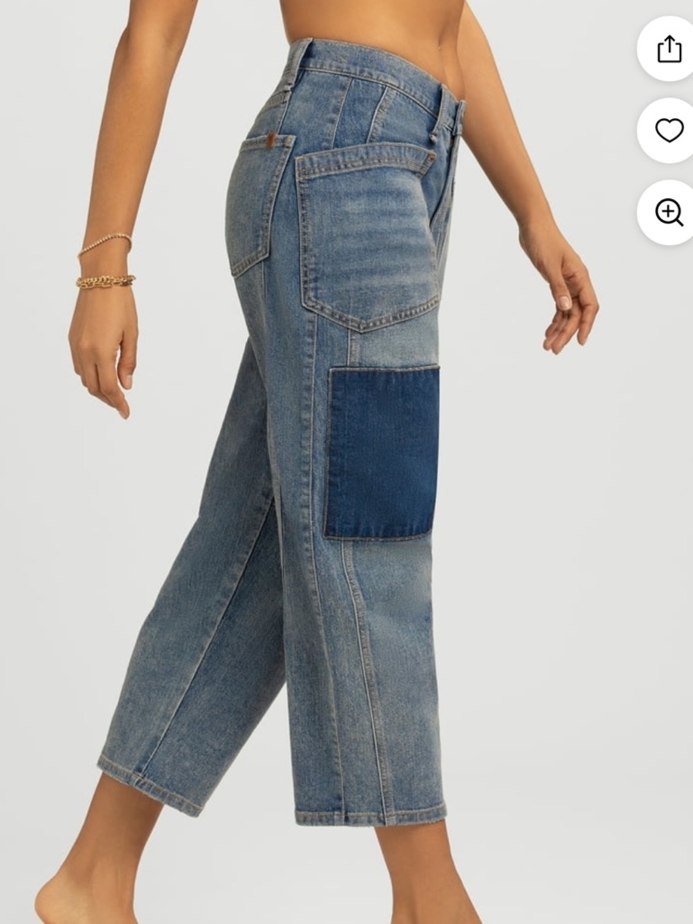 ❤️JESSICA SIMPSON HIGH RISE PATCHWORK BARREL JEAN-NWT-2/6/8/10/12/16❤️ - Picture 4 of 16
